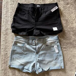 Brand new never worn WT Stylish Black and Light Blue Women's Shorts old navy